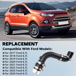 Kit de Mejora de Tubería de Intercooler Lateral Frío para Ford 6.7L Power Stroke Diesel 2017-2024, Aluminio de Alto Rendimiento ICP037-RD-BK - Product Image 3