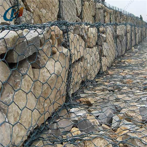 Rockfall duvar için 1x1x5m altıgen <span class=keywords><strong>PVC</strong></span> kaplı dokuma çelik tel <span class=keywords><strong>Gabion</strong></span> kutusu taş kafesleri - Product Image 5