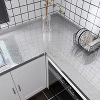 Papier adhésif argenté anti-huile, rouleaux de papier peint auto-adhésifs pour armoires, autocollants muraux imperméables, papier peint vinyle pour crédence de cuisine