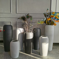 Grand pot de fleurs moderne et épuré en céramique noir et blanc, finition mate, pour table, décoration hydroponique, Soiltoware, Anniversaire