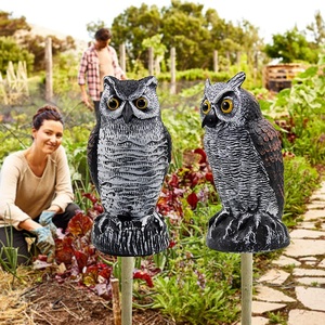 Espantapájaros de resina para decoración de Halloween, búho artificial para decoración al aire libre, escultura de búho falso, paquete de 2 unidades - Product Image 5