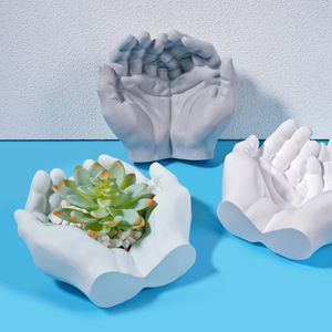 <span class=keywords><strong>Moule</strong></span> en silicone Tweller pour boîte de rangement, cendrier, pot de fleurs, en résine époxy, plâtre, béton, gypse, pour projets DIY, avec motif mains croisées - Product Image 2