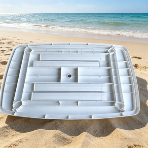 <b>Plastic</b> Outdoor Dining <b>Table</b> Set 6 Seats Rectangular Polypropylene For Beach Garden <b>Patio</b> Use - Product Image 2