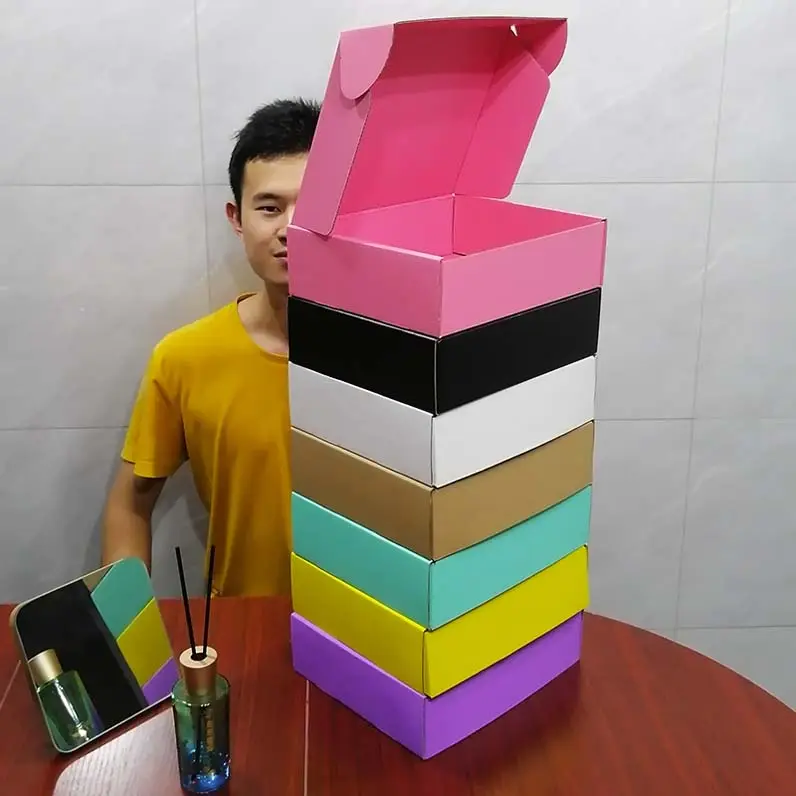 YR-01 Factory Wholesale Foldable packing box for clothes mailer boxes pink black shipping boxes for hoodies