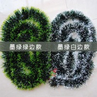 Bandeaux décoratifs de Noël vert foncé et blanc, 2 mètres, pour sapin de Noël, décoration murale DIY, bande de fleurs décoratives