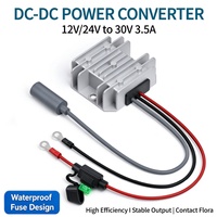 Convertisseur élévateur de tension Starlink Mini DC 12V/24V vers 30V 3.5A avec fusible étanche 30A et bornes à joint torique pour systèmes automobiles