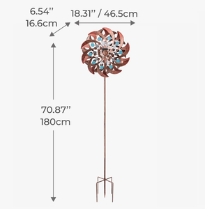 Nouvelle Arrivée : Sculptures de Jardin Extérieures Modernes en Métal, Éoliennes à Pédales, Faites à la Main, Revêtement Poudré – Meilleures Ventes - Product Image 2