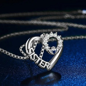Collares con Letras, Diseño Creativo de Amor, Microincrustaciones de Circonita, Cadena para Clavícula, Personalidad Versátil, Colgante de Hermana para Mujer - Product Image 2
