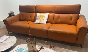 Venta al por mayor nuevos materiales ajustable moderno eléctrico de cuero sofá reclinable de cuero genuino sofá reclinable - Product Image 3