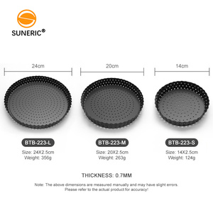 <span class=keywords><strong>Teglia</strong></span> Rotonda per Torte e Pizza con Fondo Removibile, in Acciaio al Carbonio Perforato per Forno - Product Image 4