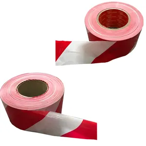 高可见500米长无粘性单面印刷PE红色和白色危险胶带