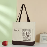 Tas Belanja Kanvas Katun Tebal 12oz, Tahan Lama, Dapat Digunakan Kembali, Pegangan yang Diperkuat, Logo Custom, Grosir, Partai Besar