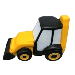 Custom Logo Yellow PU Foam Bulldozer Model Stress Ball Promotional Sensory Stress Relief Corporate Gifts Desktop Decoration Toy