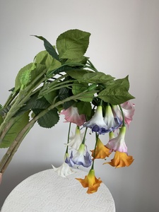 Artificial Faux <span class=keywords><strong>Datura</strong></span> Trompete Flor Pendurado Branco Real Toque Látex <span class=keywords><strong>Datura</strong></span> Flor para Decoração Home - Product Image 4