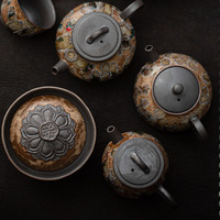 Service à thé Gaiwan en céramique artisanale de style chinois, écologique, avec effet de four, pour le thé Kung Fu, coffret cadeau pour usage professionnel et domestique