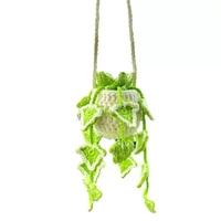 2025 crochet à la main coton pendentif créatif orchidée Pot pour voiture rétroviseur petite taille saint valentin fleurs décoratives plantes