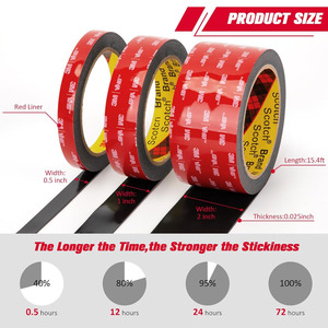 Nastro Biadesivo Originale 3M 5952, Nastro VHB 3M, Nastro Adesivo Acrilico Nero per Industria Automobilistica, Rotolo Personalizzato Fustellato - Product Image 5