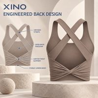 Soutien-gorge de sport pour femme, dos croisé, dos ouvert, haut de yoga long, entièrement personnalisable, marque privée, fabricant OEM ODM d'articles de sport