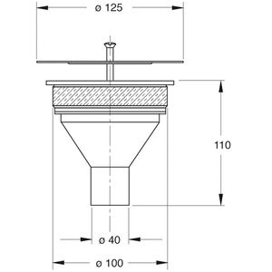 Capuchon de sol grillé chromé avec anneau de nettoyage de drain de 100mm Produit - Product Image 3