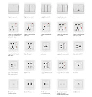 Prise multiple moderne et mince 13A à double interrupteur compatible USB A et Type C