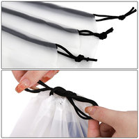 Emballage de ficelle de tirage givré translucide en plastique imperméable 30*40cm sac de pochette d'emballage de chaussures avec cordon de serrage pour les voyages en plein air
