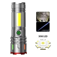 Lampe torche multifonctionnelle pour l'extérieur avec lumière laser blanche, lampe latérale COB et design portable pour le camping et la randonnée