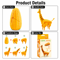Juguete Transformable de Maíz a Jirafa, Juguete Educativo Creativo de Vegetales, Animales Deformables, Novedad para Niños, Rompecabezas Mágico, Regalo