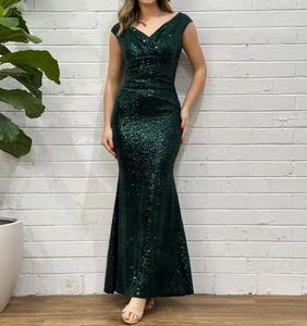 Elegante Abito <span class=keywords><strong>da</strong></span> Sera <span class=keywords><strong>Monospalla</strong></span> in Raso con Paillettes, Vestito Lungo Formale Africano con Nappe e Cristalli in Vita - Product Image 3