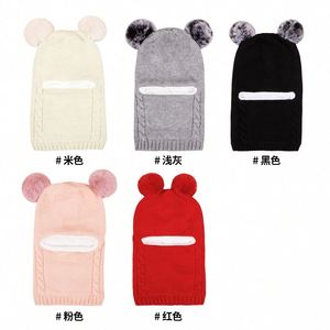 Pasamontañas para Niños, Gorro de Punto con Borla a Prueba de Viento, Gorros de Invierno para Bebés, Gorras para Niños - Product Image 3