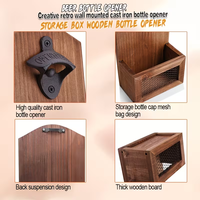 Retro-Stil Wandmontierter Flaschenöffner aus Holz für Zuhause, Küche, Bar, Holz-Flaschenöffner