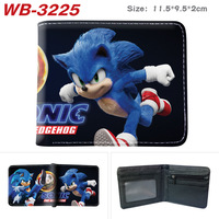 Dompet Persegi Panjang Bertema Landak, Dompet Lipat Pendek, Tempat Kartu, Dompet Koin Kartun Anime Berwarna Penuh, Kulit PU