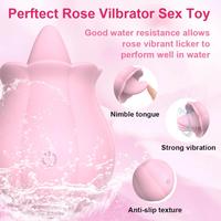 Vibrateur Rose Rose, 10 Modes de Léchage de Langue, Portable et Étanche, Vente en Gros Usine