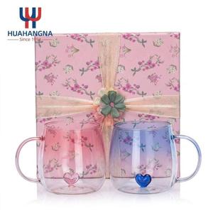 Custom Logo 3D Heart Design Double <b>Wall</b> Glass Mug Heat Resistant Coffee Cup with Handle for Wedding Gift Promotion Wholesale - Product Image 1
