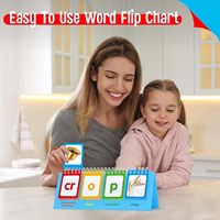 CVCC CCVC Livre 40 Mots Jeux Phoniques Constructeurs de Mots Jouet d'Orthographe Manipulable Autonome Outil d'Apprentissage Éducatif en Papier pour Enfants 80