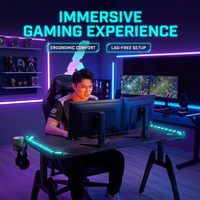 Bureau de jeu ergonomique moderne pour cybercafé, hôtel e-sport, avec effets RGB multiples, panneau de classe E0, vente en gros usine