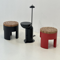 Chaise en bois massif de style nordique, pouf rond, tabouret de coiffeuse, pouf d'angle de canapé pour la maison