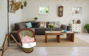 Top Quality Bamboo Waterproof <b>Baby</b> Crib Mattress Protector <b>Baby</b> Cribs Cot Bed Furniture Photography Newborn Props Nest Kids - Product Image 4