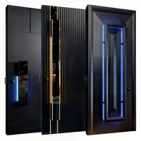 Porte pivotante en aluminium coulé sur mesure de haute qualité, motif géométrique moderne, porte d'entrée sécurisée résidentielle