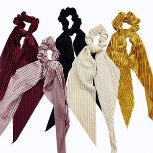 Shiny Velvet Scrunchies <b>Hair</b> Elastic Tie With Long <b>Band</b> for Ladies and <b>Girls</b> Daily Use - Product Image 1