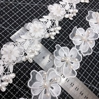 JFL100-Perles suspendues en dentelle à fleurs faites à la main, robe de mariage brodée en trois D, accessoires de bricolage