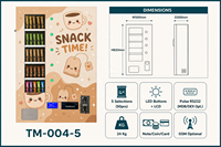 Máquina Expendedora de Snacks de 5 Selecciones con Botón LED, Pantalla LCD, Pago, Compacta, de Pared, Dispensador Instantáneo de Café, Té en Bolsitas y Barras Energéticas