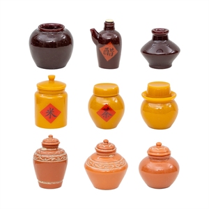 ขวดไวน์จำลองขนาดเล็ก, ถังข้าว, หม้อน้ำส้มสายชู, ชุดเครื่องปั้นดินเผา DIY อุปกรณ์ตกแต่งภูมิทัศน์ขนาดเล็ก - Product Image 5