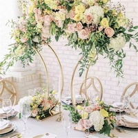 Support de fleurs de table arqué moderne en fer, doré par électrolyse, pour scène en T et aménagement de chemin, accessoires créatifs