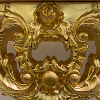 Console d'entrée de hall de réception de villa, sculptée, ornée, laquée et polie, de style impérial souverain