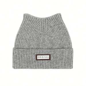 Venta al por mayor en stock de lana de alta calidad de invierno grueso cálido lindo gato oreja mujeres gorros de punto gorro cuadrado - Product Image 3