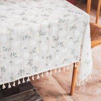 Nappes carrées en coton tissé, imperméables, brodées, personnalisées, modernes, imprimées à la main, pour la cuisine, la salle à manger, les fêtes, les mariages