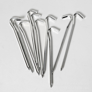 Piquets de tente en alliage d'aluminium transfrontaliers, lot de 22 pièces hexagonales argentées en boîte cartonnée, équipement de camping extérieur - Product Image 2