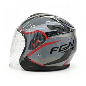 Casque de moto <span class=keywords><strong>FGN</strong></span> 3/4 à visière ouverte, double visière, pare-soleil interne, résistant aux chocs, en ABS, très vendu - Product Image 3