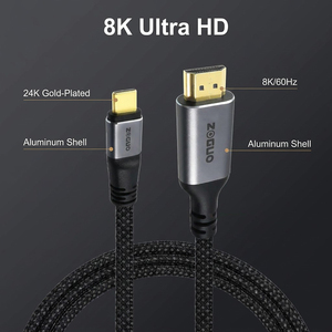 สายเคเบิล8K 60HZ USB <span class=keywords><strong>C</strong></span> เป็น <span class=keywords><strong>HDMI</strong></span> 2.1 HDR Thunderbolt 4/3เข้ากันได้กับสาย <span class=keywords><strong>HDMI</strong></span> - Product Image 5