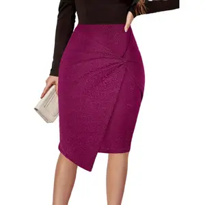 Vrouwen Sexy Korte Rokken Falda Tableado Office Lady Solid Twist Front Bodycon Elegante Hoge Taille Asymmetrische Zoomrok